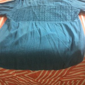 Smoky blue blouse with buttons